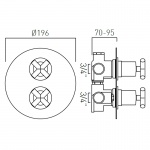Vado Elements Bateria prysznicowa termostatyczna, podtynkowa, 2-drożna Czarny szczotkowany IND-ELE148D/2-BLK
