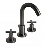 Vado Elements Bateria umywalkowa trzyotworowa, dwuuchwytowa, z korkiem automatycznym Czarny szczotkowany IND-ELW101F-BLK