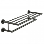 Vado Individual Półka ścienna z drążkiem na ręczniki, 60 cm Czarny szczotkowany IND-SPA185B-BLK