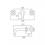 Vado Elements Bateria umywalkowa podtynkowa, trzyotworowa, dwuuchwytowa, bez korka Nikiel szczotkowany IND-ELW109FLA-BRN