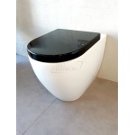 Flaminia Link Miska WC stojąca 560x360 mm Biała z deską zwykłą Czarną LK117+5051CW02NER