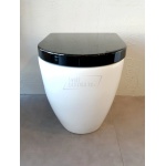 Flaminia Link Miska WC stojąca 560x360 mm Biała z deską zwykłą Czarną LK117+5051CW02NER