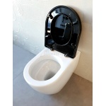 Flaminia Link Miska WC stojąca 560x360 mm Biała z deską zwykłą Czarną LK117+5051CW02NER