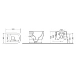 Hidra Faster Wc wiszący bez kołnierza 53x36,5 cm z deską wolnoopadającą biały FAWR20.001+FAZQ.001 PROMOCJA!! W MAGAZYNIE!!
