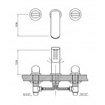 Vedo Cento Bateria umywalkowa 3-otworowa z korkiem "klik-klak" Chrom VBC1009/C