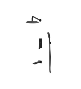 Vedo Desso System wannowo-natryskowy podtynkowy I z deszczownicą ∅ 25 cm Czarny Matowy VBD4231CZ/25