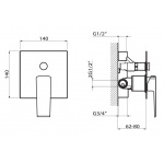 Vedo Sette Nero System natryskowy podtynkowy III Czarny Matowy VBS7223CZ/30
