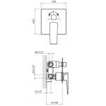 Vedo Sette Nero System wannowo-natryskowy podtynkowy I Czarny Matowy VBS7231CZ/25