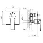 Vedo Sette Nero System wannowo-natryskowy podtynkowy II Czarny Matowy VBS7231CZ/25