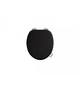   Burlington Jet Edwardian Deska sedesowa z uchwytem czarny/chrom S40+A51CHR