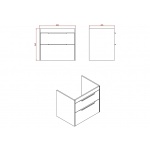 Britton Shoreditch Szafka pod umywalkę 65 cm Grey Matt S65DDG