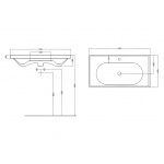 Britton Shoreditch Umywalka ścienna 85x45 cm Biały SHR.014