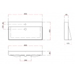 Britton Shoreditch Umywalka ścienna 85x45 cm Biały SHR.018