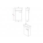 Britton MyHome Szafka pod umywalkę 45 cm Szary MYSSPUWHG