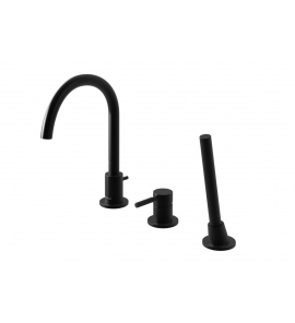KOHLMAN Roxin Black Bateria wannowa na brzeg wanny czarny mat QB241RB