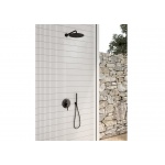 KOHLMAN Roxin Black Zestaw prysznicowy podtynkowy z deszczownicą 25 cm czarny mat QW210RBR25