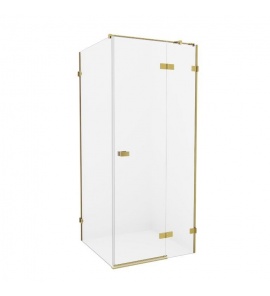New Trendy Avexa Gold Kabina prysznicowa prawa 80x80x200 cm Złoty szczotkowany EXK-1731