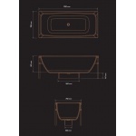 Brecoro Frame Wanna na stelażu 170x75 cm Biały Mat/Czarny FRW018