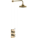  Burlington Trent Bateria natryskowa podtynkowa termostatyczna z deszczownicą 9" Gold TF1SGOLD+V17GOLD