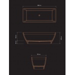 Brecoro Square Wanna wolnostojąca 180x75 cm Biały Mat SQW023