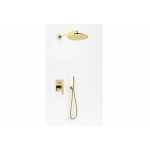 KOHLMAN Experience Zestaw prysznicowy podtynkowy z deszczownicą Ø 30 cm Złoty/Gold QW210EGDR30