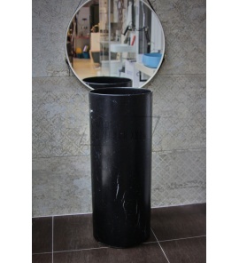       Inbani Giro Umywalka wolnostojąca Ø35xh85 cm Marquina Marble GR011MN