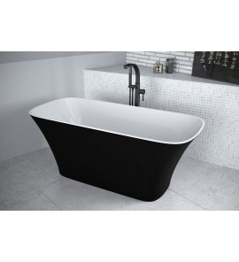 Besco Assos Wanna wolnostojąca 160x70 cm biało-czarna WMD-160-ABW