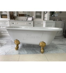 Burlington Windsor Wanna wolnostojąca 170x75 biała+złote nogi E3+L1GOL