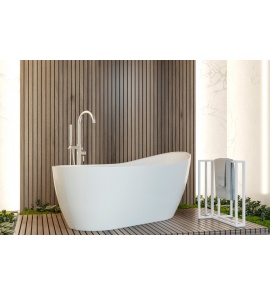  Alanad Gangotri Wanna wolnostojąca 150x72 cm z przelewem szczelinowym Biały AWW-010-150ZP