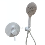       Bruma Lusitano Zestaw natryskowy 200 mm Podtynkowy z ramieniem ściennym i słuchawką Pure white 1077606PW W MAGAZYNIE !!!