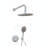      Bruma Lusitano Zestaw natryskowy 200 mm Podtynkowy z ramieniem ściennym i słuchawką Pure white 1077606PW W MAGAZYNIE !!!