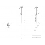 Cielo Argo Lustro wiszące, mocowane na suficie 40x190 cm Talco ARSPTL