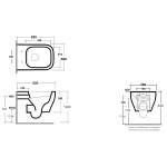      Olympia Ceramica Synthesis Miska bezrantowa 52x36 z deską wolnoopadającą slim czarny mat SYN1202R23+C9SY23 WIETRZENIE MAGAZYNÓW!!
