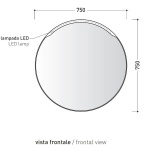 Flaminia Madre Lustro podświetlane ścienne Ø 75 cm okrągłe Biała rama MASPE75