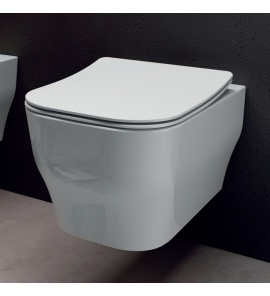 Olympia Ceramica Synthesis Miska bezrantowa 52x36 z deską wolnoopadającą slim biały połysk SYN1202R01+C9SYN01