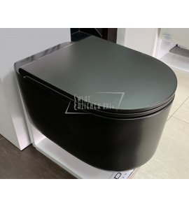      Hidra Gio Evolution Miska WC wisząca 55x36,5 cm z deską wolnoopadającą Czarny mat GWR20.026+GZQ.026 WYPRZEDAŻ MAGAZYNOWA!!