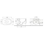      Hidra Gio Evolution Miska WC wisząca 55x36,5 cm z deską wolnoopadającą Czarny mat GWR20.026+GZQ.026 WYPRZEDAŻ MAGAZYNOWA!!