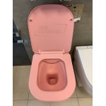    Hidra Faster Miska WC wisząca bez kołnierza 53x36,5 cm z deską wolnoopadającą Różowy mat FAWR20.097+FAZQ.097