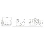    Hidra Faster Miska WC wisząca bez kołnierza 53x36,5 cm z deską wolnoopadającą Różowy mat FAWR20.097+FAZQ.097