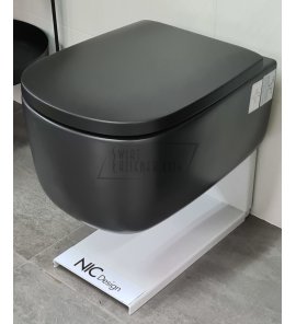      NIC Design Ovvio Miska WC wisząca Rimless z deską wolnoopadającą Antracite 003479.013+005437.013