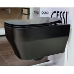      Olympia Ceramica Synthesis Miska bezrantowa 52x36 z deską wolnoopadającą slim czarny mat SYN1202R23+C9SY23 WIETRZENIE MAGAZYNÓW!!