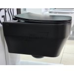      Olympia Ceramica Synthesis Miska bezrantowa 52x36 z deską wolnoopadającą slim czarny mat SYN1202R23+C9SY23 WIETRZENIE MAGAZYNÓW!!