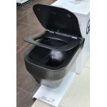      Olympia Ceramica Synthesis Miska bezrantowa 52x36 z deską wolnoopadającą slim czarny mat SYN1202R23+C9SY23 WIETRZENIE MAGAZYNÓW!!