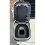      Olympia Ceramica Synthesis Miska bezrantowa 52x36 z deską wolnoopadającą slim czarny mat SYN1202R23+C9SY23 WIETRZENIE MAGAZYNÓW!!