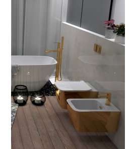 Hidra Faster Kiub Bidet ścienny White/Gold KIW14.013