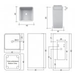 Nic Design Semplice Umywalka wolnostojąca 40x40 biały połysk 001372.001