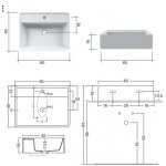 Nic Design Semplice Umywalka nablatowa 60x45 biały połysk 001384.001