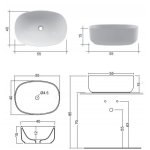 Nic Design Semplice Umywalka nablatowa 55x40 biały połysk 001376.001