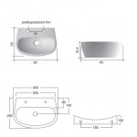 Nic Design Milk Lavabo Umywalka ścienna 40x28 cm Mini Biały 001311.001