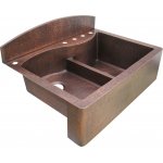 Zlew kuchenny 2-komorowy Cobre miedziany młotkowany 88x66 cm SLZD-007